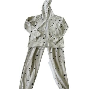 2019 Old Navy Girls Gray Full Zip Star Jacket And MatchingSweat Pants Size 10-12